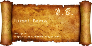 Muzsai Berta névjegykártya